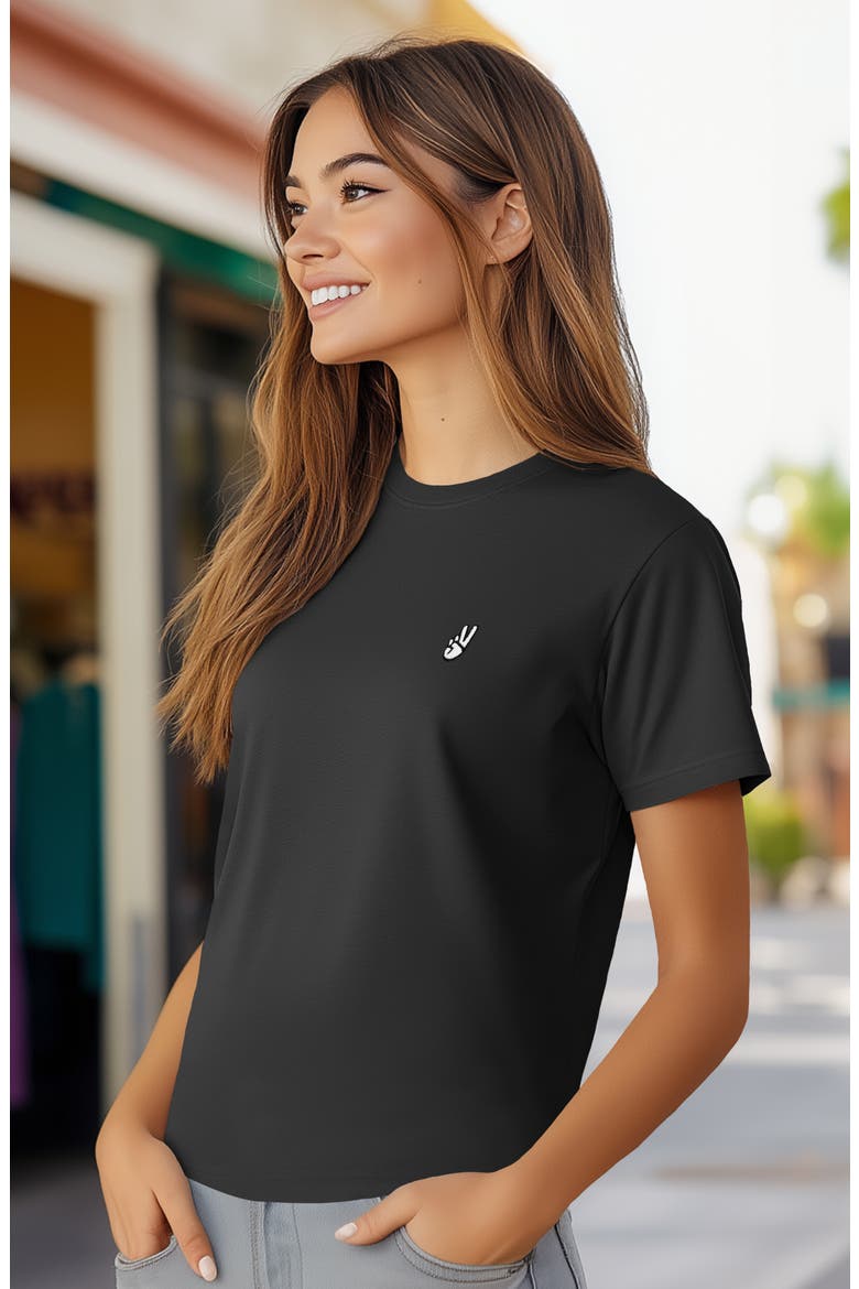 Womens Peace Sign Jersey Relaxed Tee, Alternate, color, Dark Gray