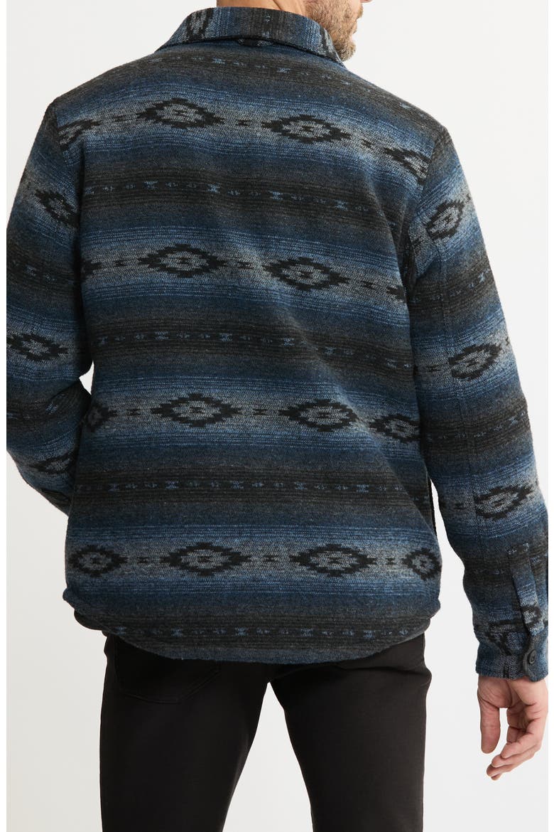 Geometric Jacquard Faux Shearling Lined Jacket, Alternate, color, GREY AZTEC