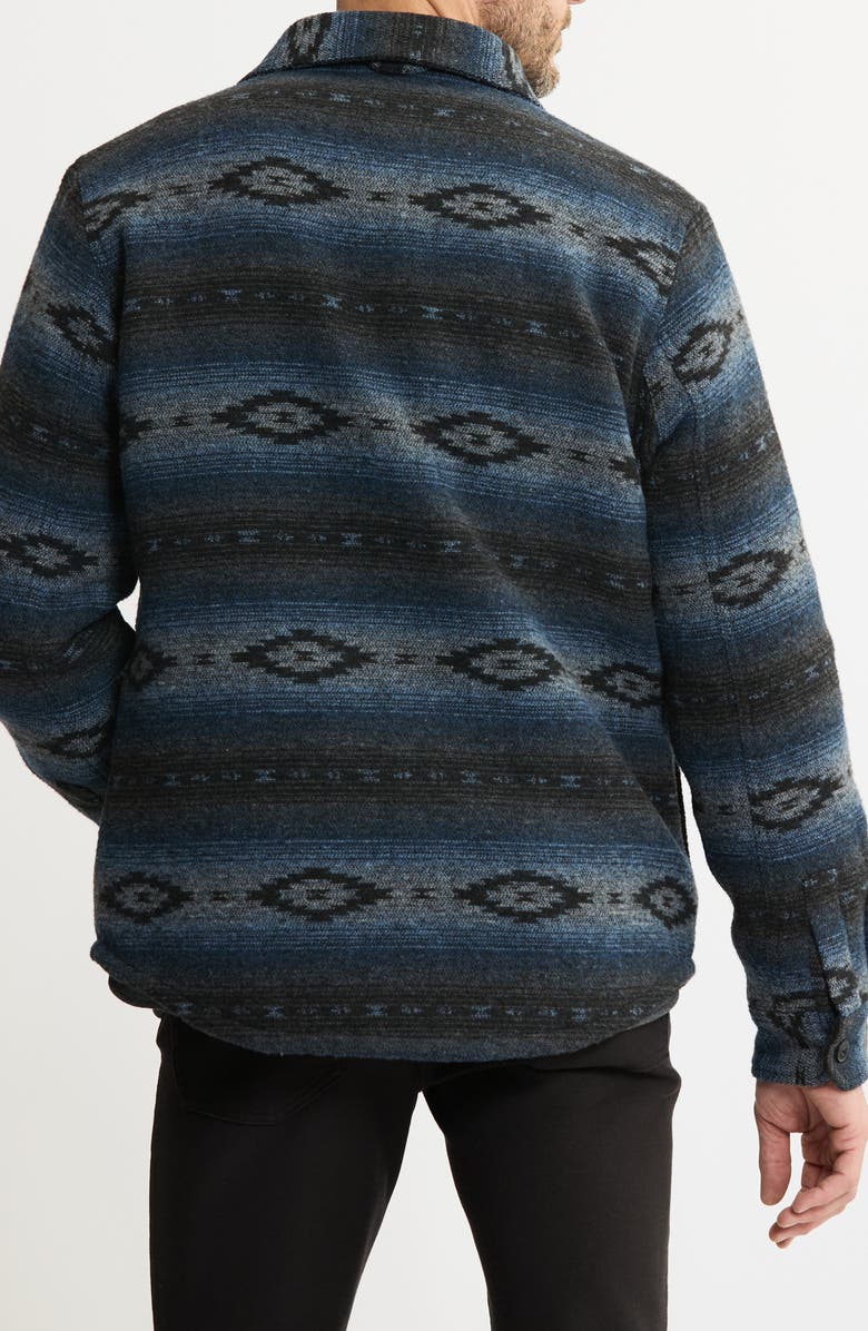 JACHS Geometric Jacquard Faux Shearling Lined Jacket, Alternate, color, Grey Aztec