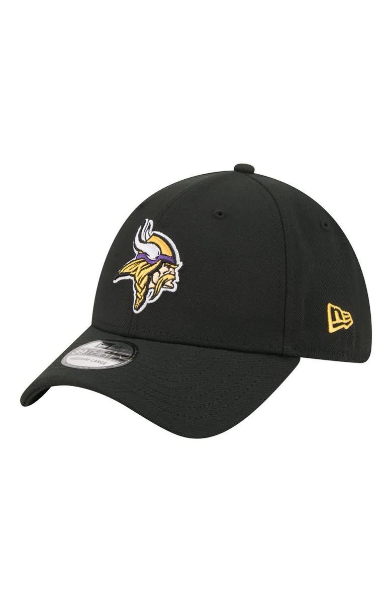 New Era Men's New Era  Black Minnesota Vikings Core Team 39THIRTY Flex Hat, Main, color, Black