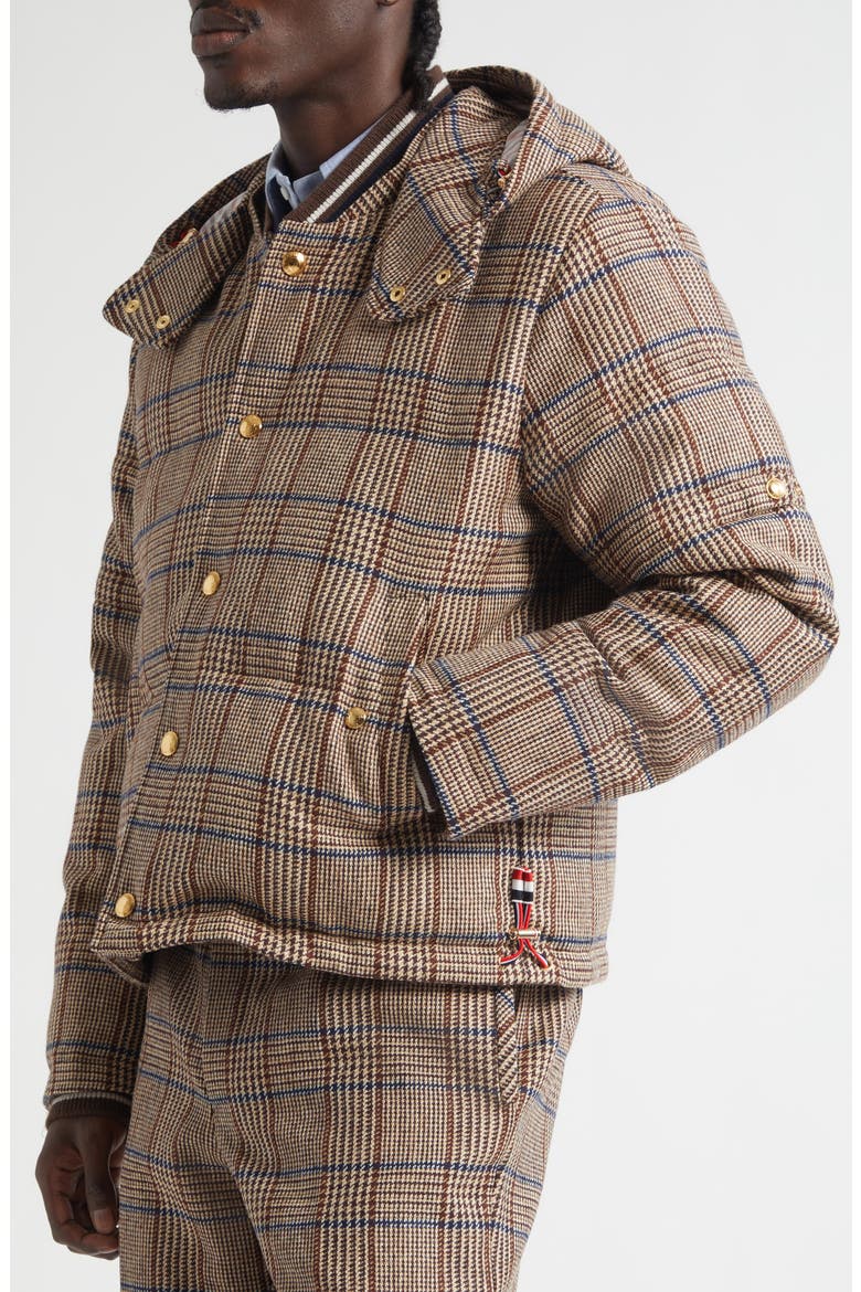 Hunting Wool Tweed Down Bomber Jacket, Alternate, color, DARK BROWN