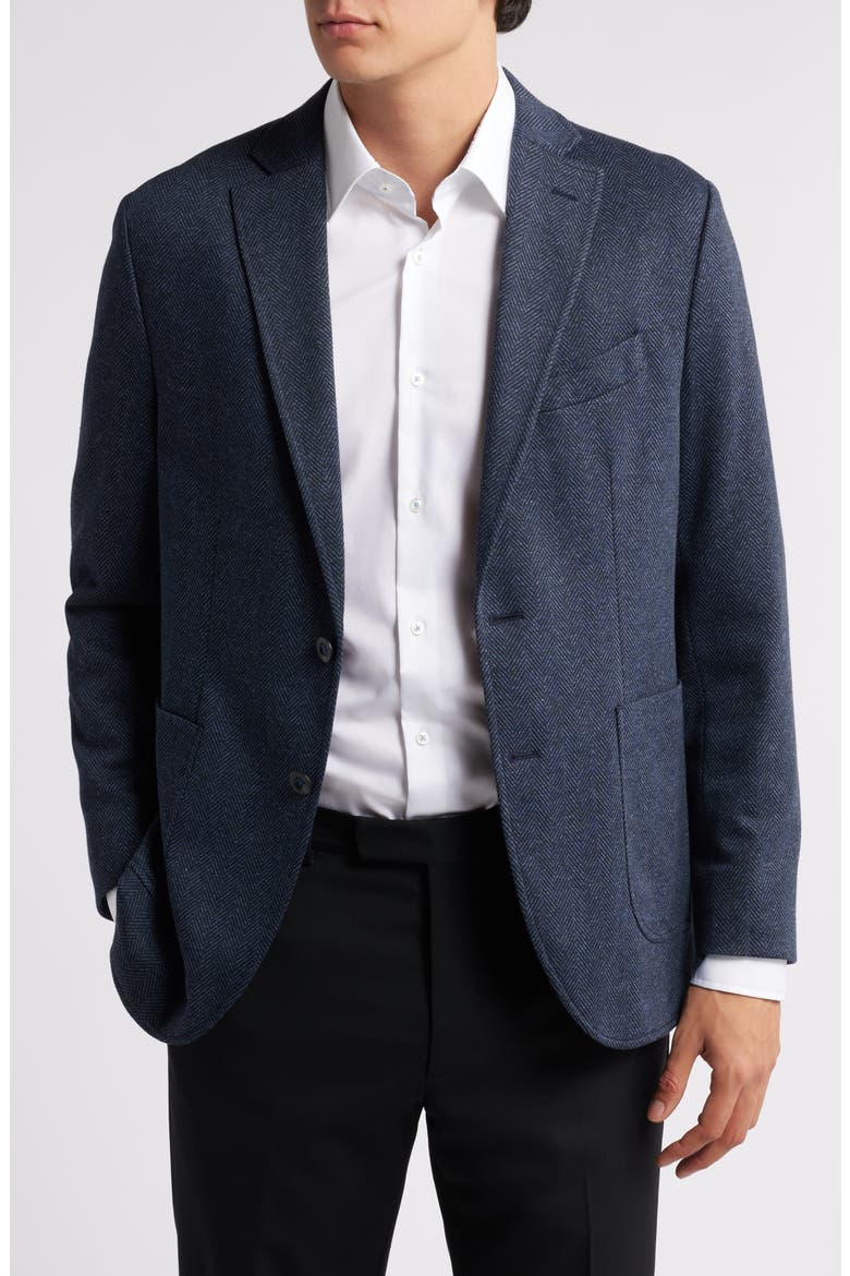 Alfi Herringbone Knit Sport Coat, Main, color, BLUE