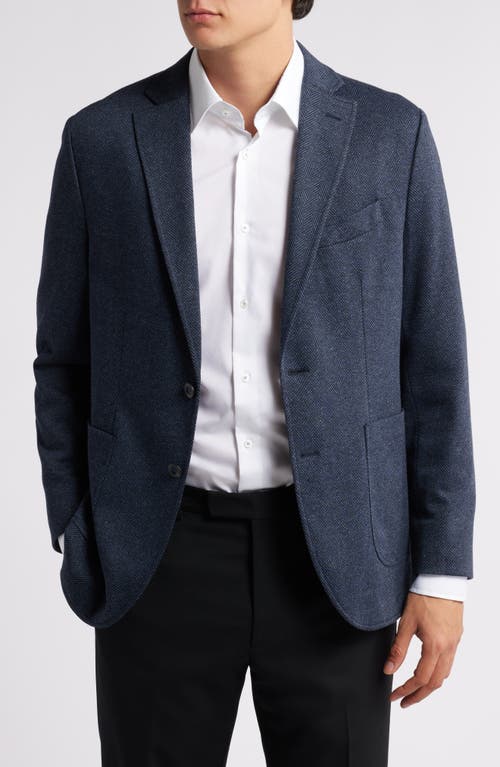 GRUNER 1949 Alfi Herringbone Knit Sport Coat in Blue  product