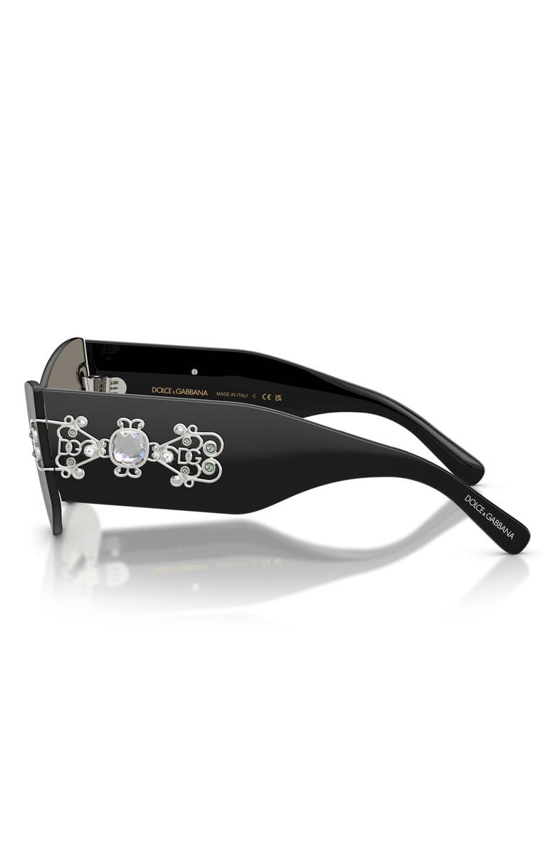 Dolce&Gabbana 142mm Cat Eye Sunglasses, Alternate, color, Black / Light Grey Silver