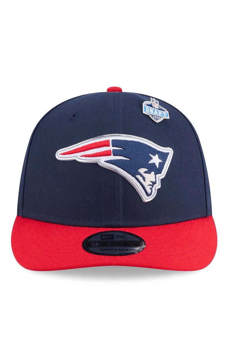 Men's New Era  Navy/Red New England Patriots 2026 NFL Draft On Stage Pre-Curved 9FIFTY Snapback Hat, Alternate, color, Navy