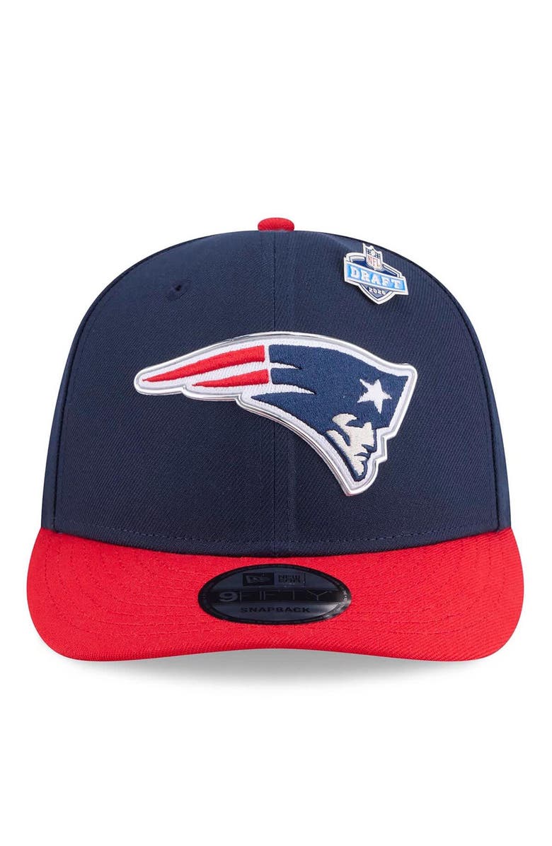 New Era Men's New Era Navy/Red New England Patriots 2026 NFL Draft On Stage Pre-Curved 9FIFTY Snapback Hat, Alternate, color, Navy
