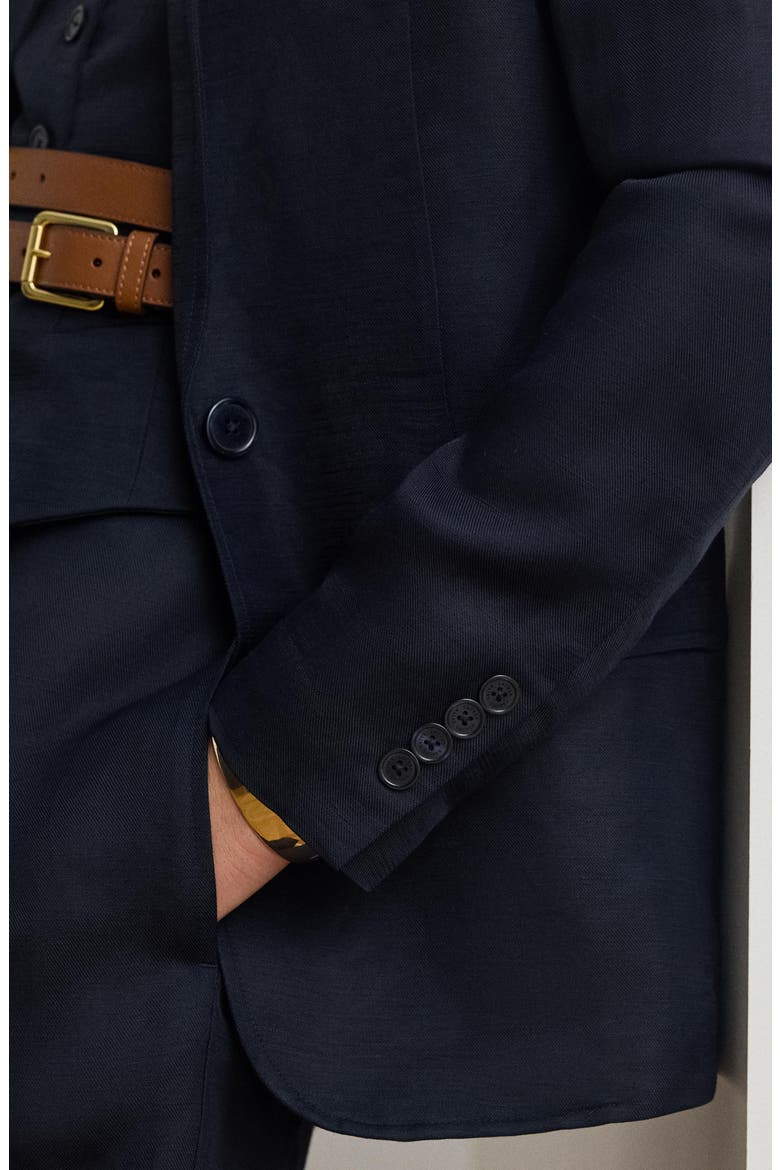 Linen Blend Blazer, Alternate, color, LAUREN NAVY BLUE