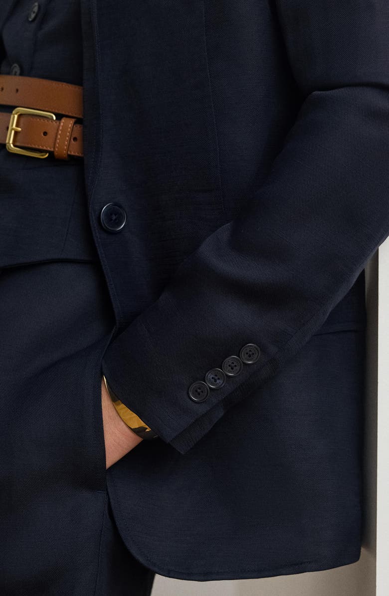 Lauren Ralph Lauren Linen Blend Blazer, Alternate, color, Lauren Navy Blue