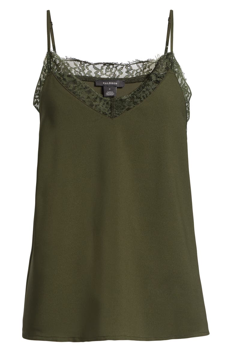 Lace Trim Camisole, Alternate, color, GREEN FOREST