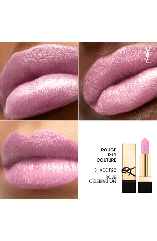 Saint Laurent Yves Rouge Pur Couture Caring Satin Lipstick With Ceramides In P22 Rose Celebration