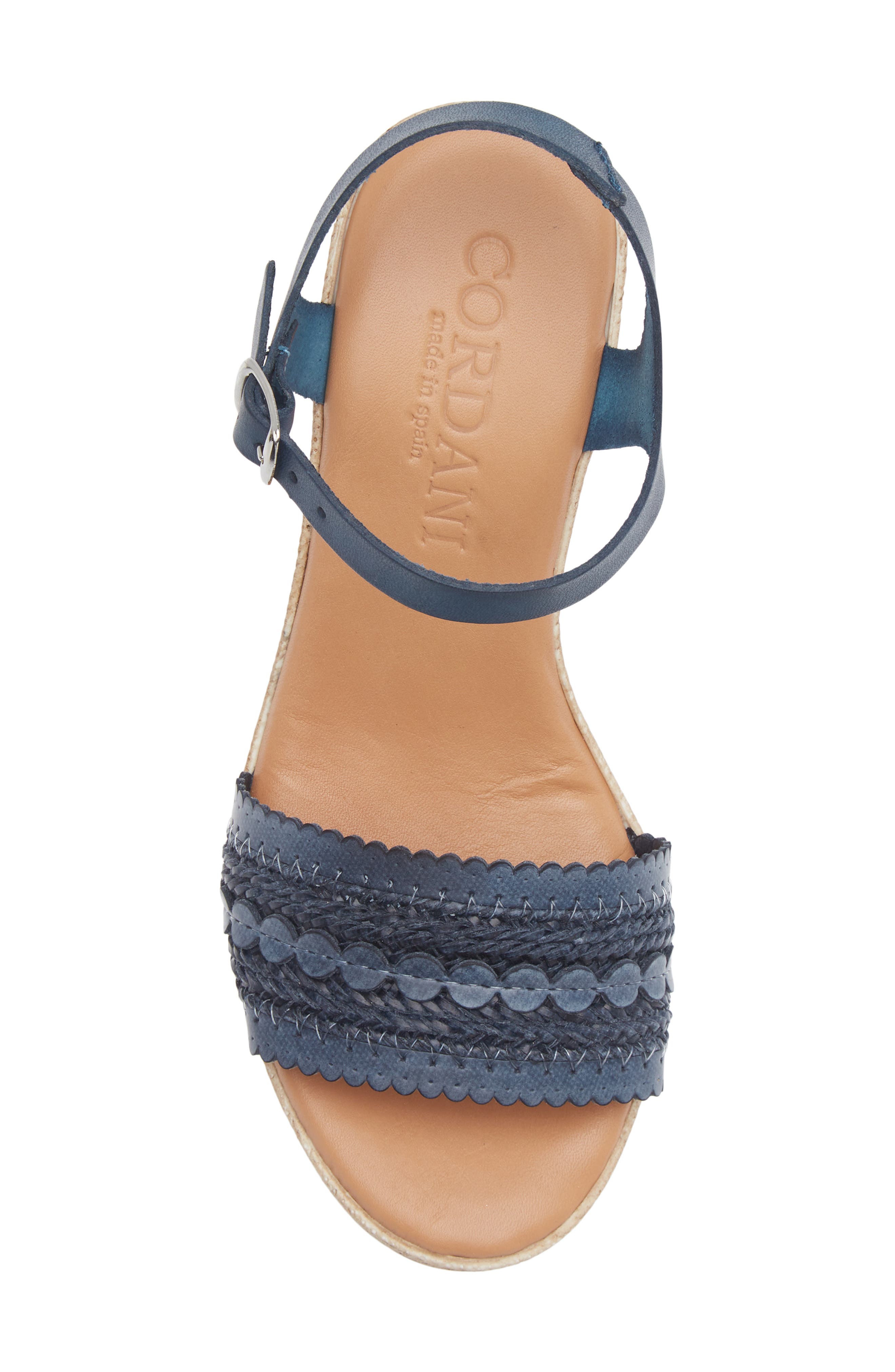 Markelle Espadrille Ankle Strap Platform Sandal, Alternate, color, BLUE LEATHER