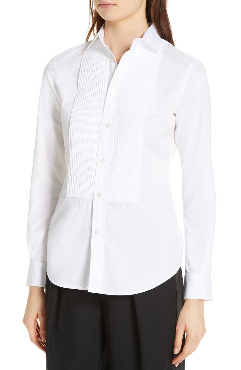 Polo Ralph Lauren Kendal Tuxedo Cotton Shirt, Alternate, color,