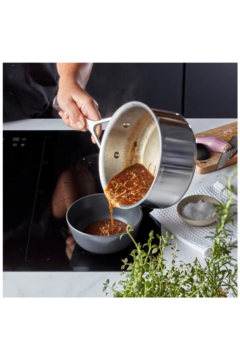 Essential 3-Quart 5-Ply Stainless Steel Saucepan with Lid, Alternate, color, STAINLESS STEEL