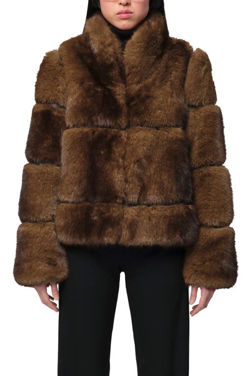 Apparis Sai Faux Fur Coat In Mink