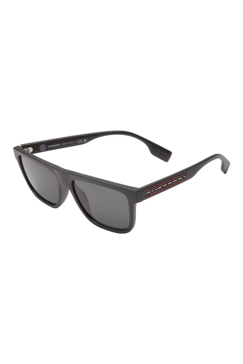 56mm Square Sunglasses, Alternate, color, MATTE BLACK