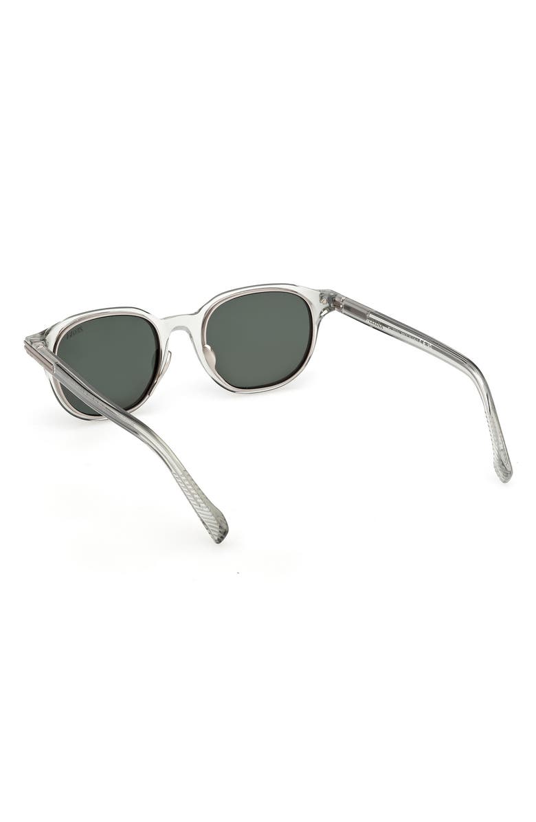 ZEGNA 50mm Round Sunglasses, Alternate, color, Transp Light Green / Green