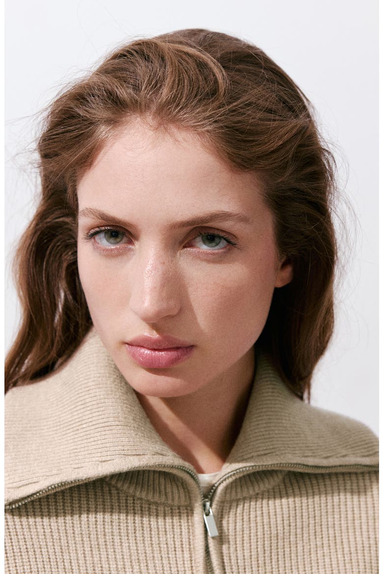 Quarter Zip Sweater, Alternate, color, MEDIUM BROWN