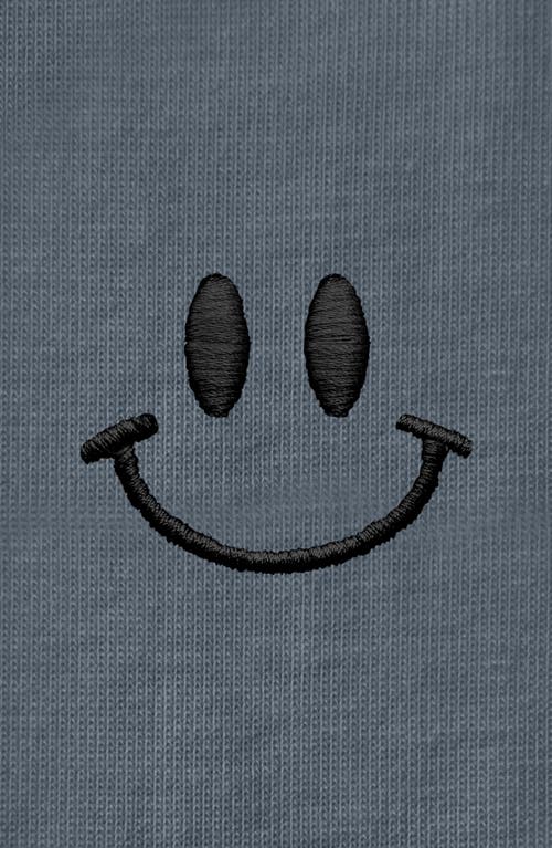 Dalix Smile Face Tee In Vintage Navy
