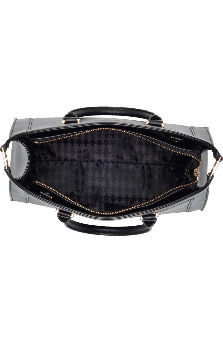 KARL LAGERFELD PARIS Simone Leather Satchel, Alternate, color, Black/ Gold