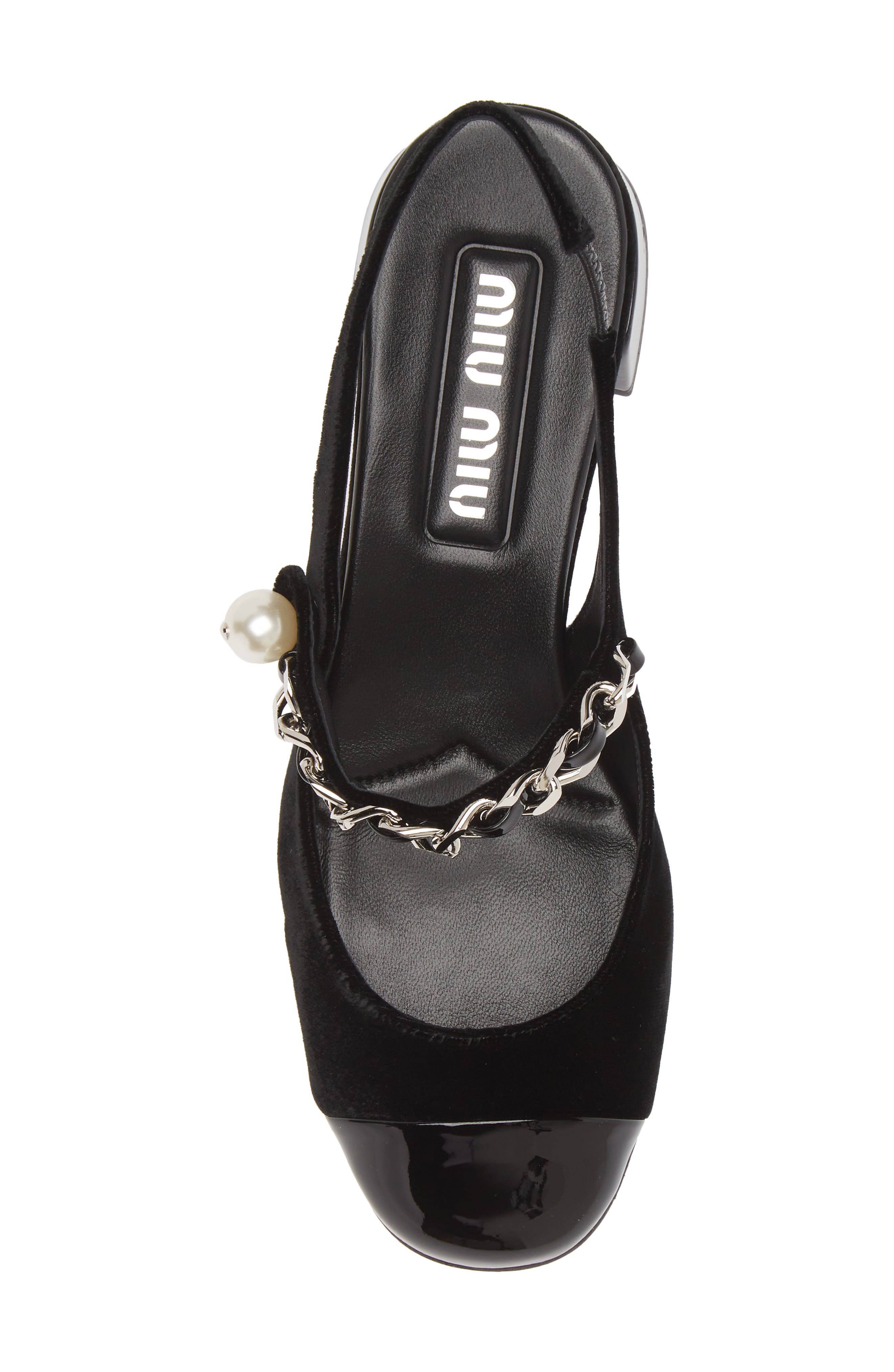 Chain Strap Mary Jane Slingback Pump, Alternate, color, BLACK