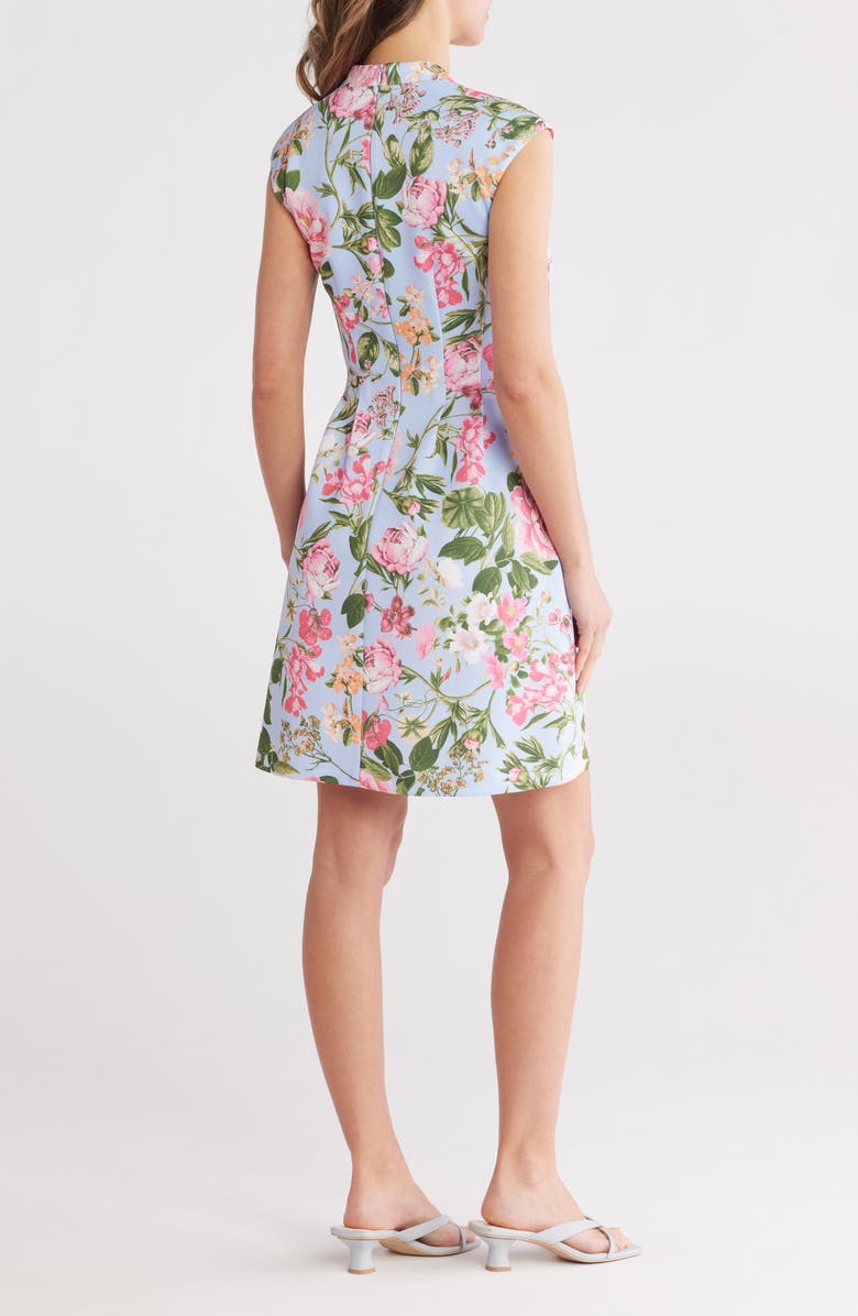 Vince Camuto Floral Cap Sleeve Fit & Flare Dress, Alternate, color, Light Blue