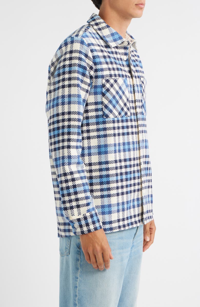 Wax London Whiting Strand Check Overshirt, Alternate, color, Ecru / Blue