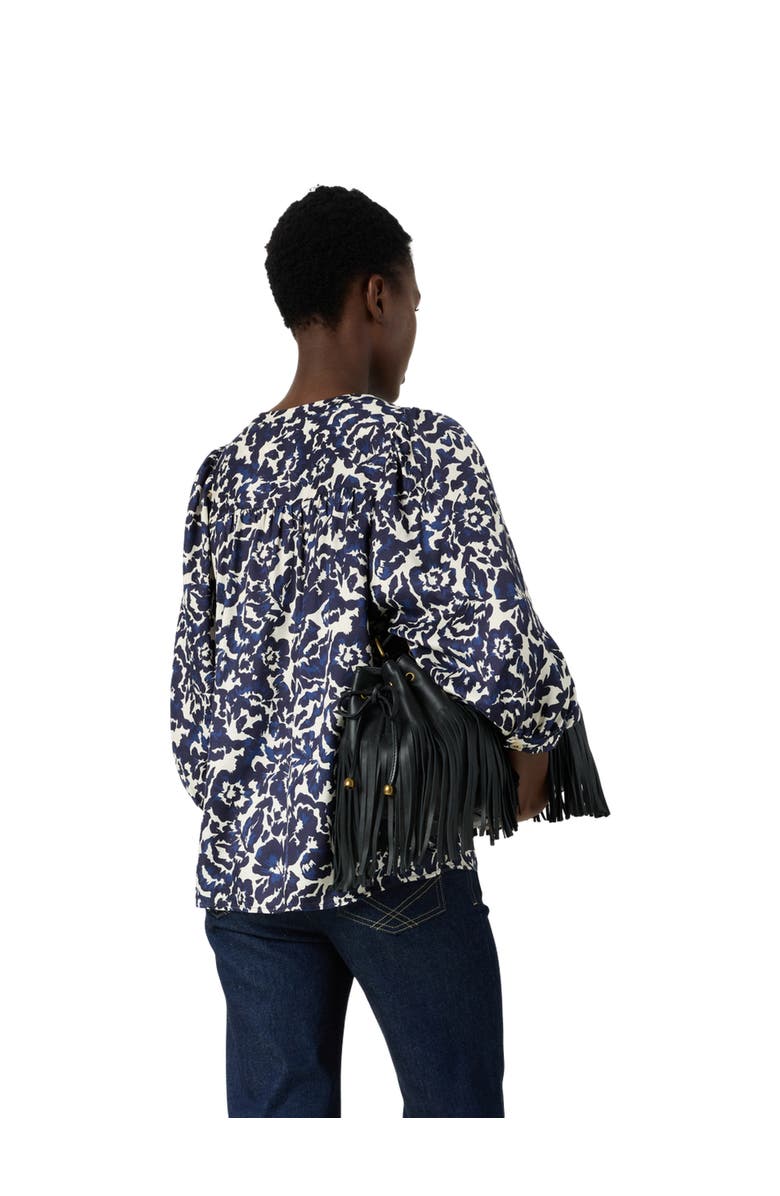 GERARD DAREL Calina Floral V-Neck Blouse, Alternate, color, Ink