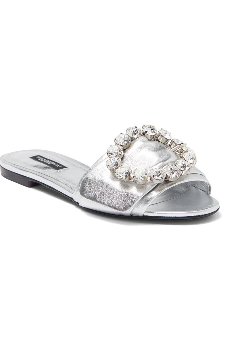 Dolce&Gabbana Leather Slide Sandal, Main, color,