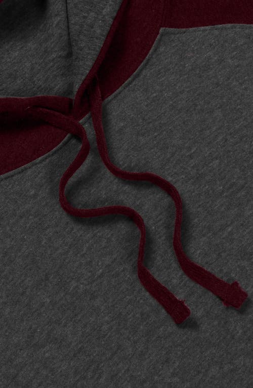 Dalix Mens Ghost Midweight Fleece Raglan Sleeve Hoodie In Burgundy