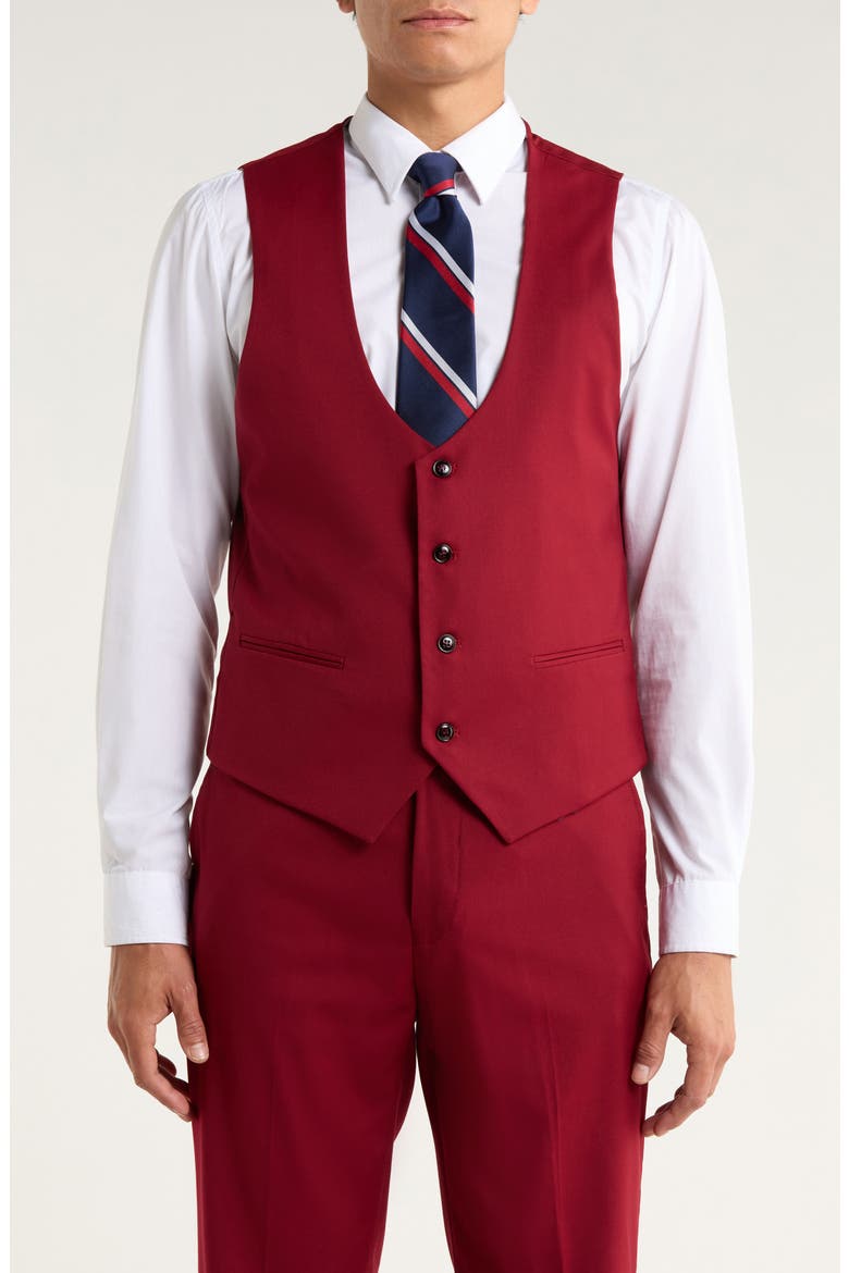 Stretch 3-Piece Suit, Alternate, color, CHERRY RED