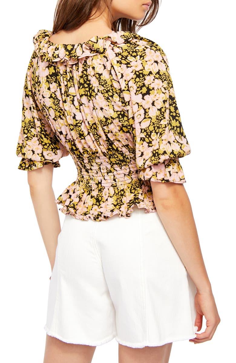 Free People Sweet Memories Floral Fitted Blouse, Alternate, color, 
