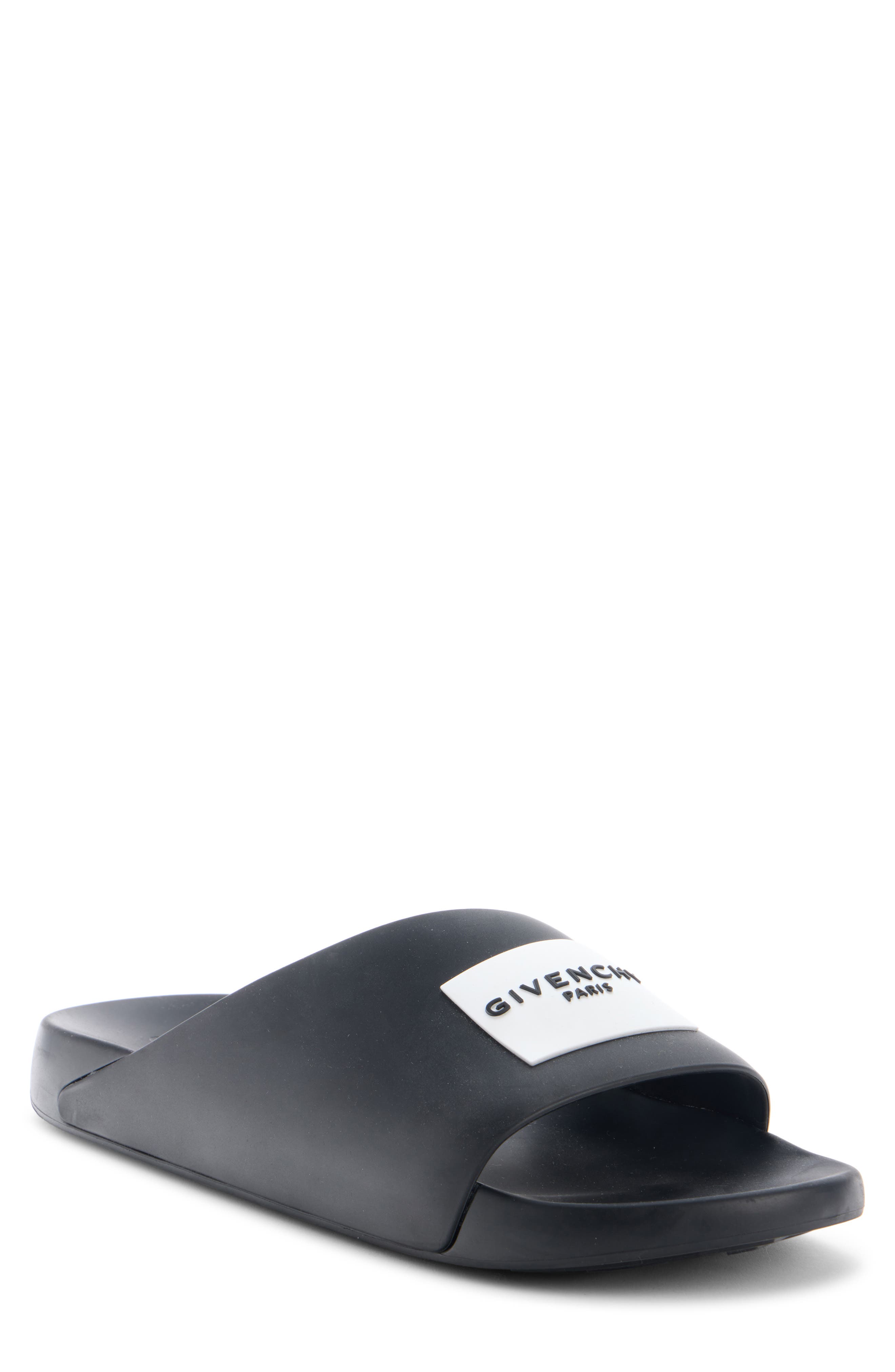 Givenchy Label Slide Sandal, Main, color, Black