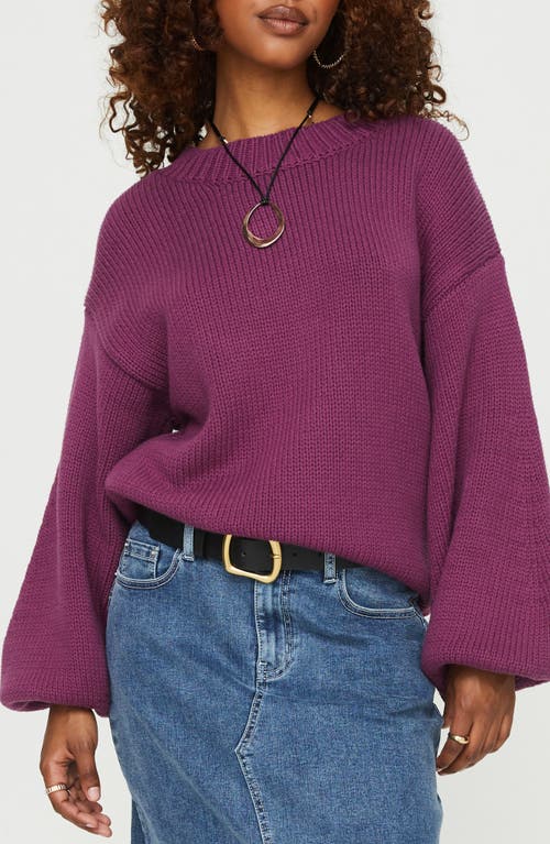Princess Polly Harmony Balloon Sleeve Sweater in Burgundy 