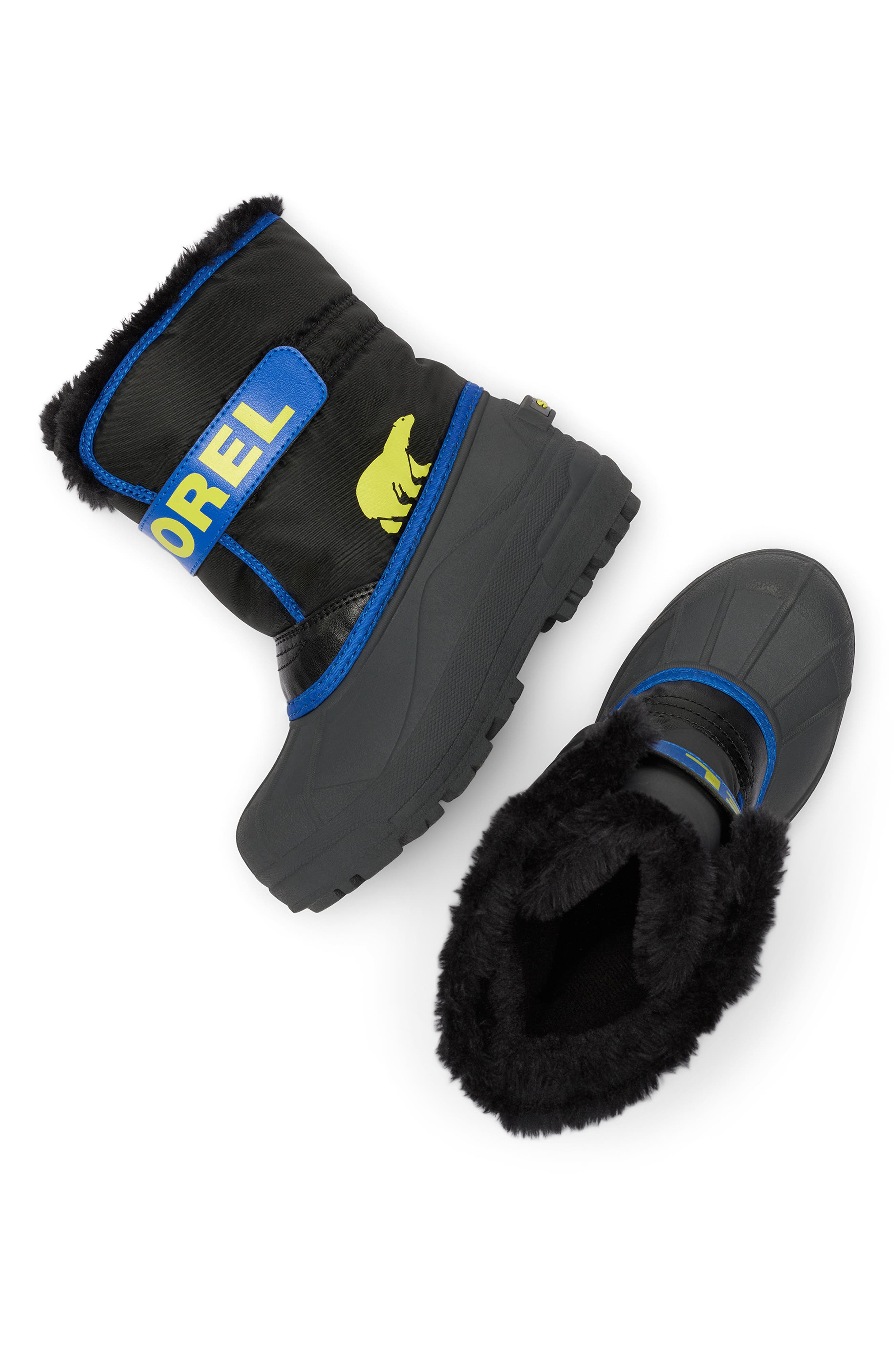 Kids' Snow Commander Snow Boot, Alternate, color, BLACK/ AZUL