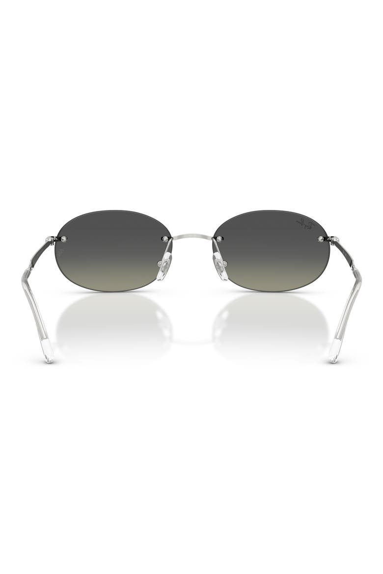 54mm Gradient Rimless Oval Sunglasses, Alternate, color, SILVER / GREY GRADIENT