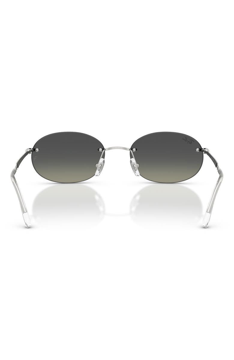 Ray-Ban 54mm Gradient Rimless Oval Sunglasses, Alternate, color, Silver / Grey Gradient