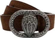 Kurt Geiger London Chelsea Crystal Eagle Buckle Suede Belt