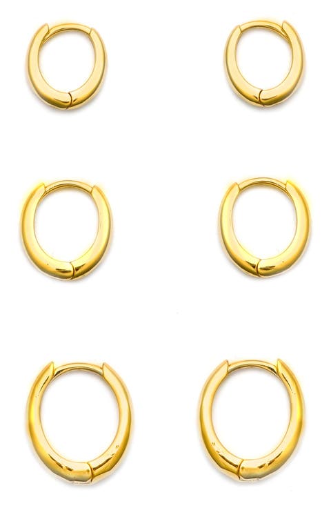 Set of 3 Mini Huggie Hoop Earrings