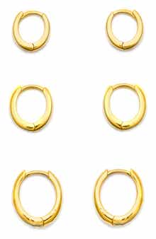 Panacea Set of 3 Mini Huggie Hoop Earrings