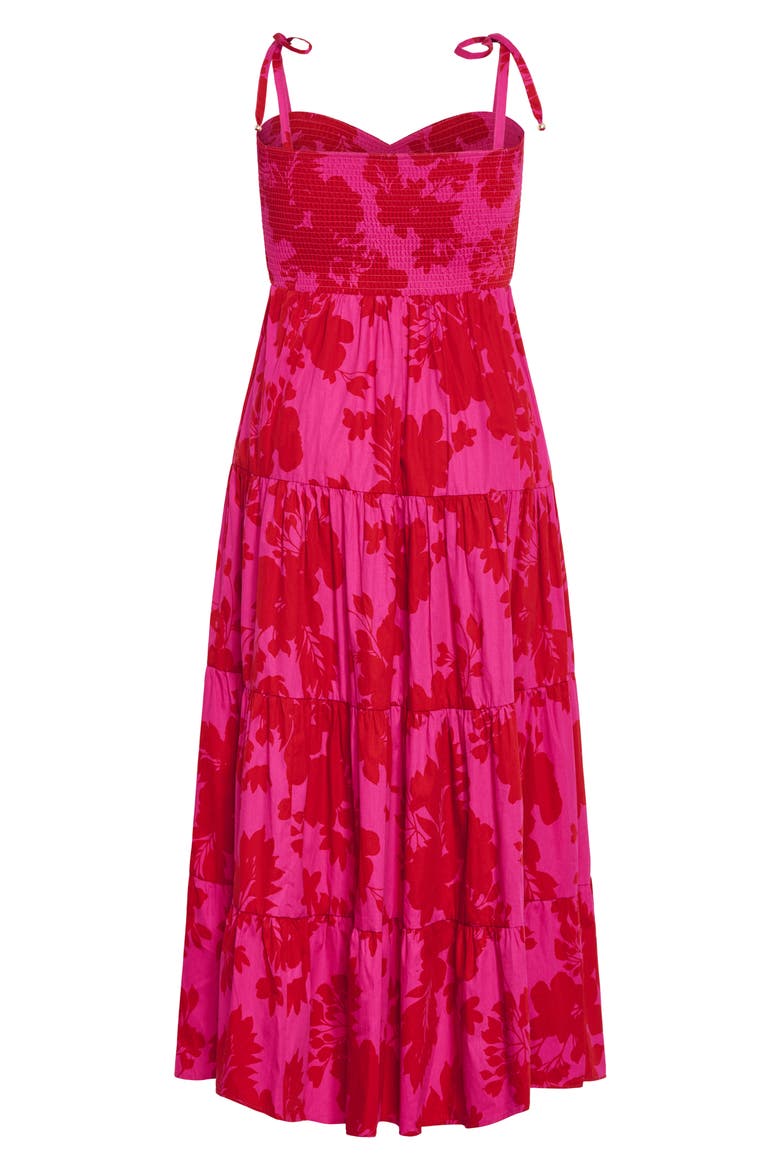 Tayla Print Smocked Tiered Maxi Dress, Alternate, color, FLORAL