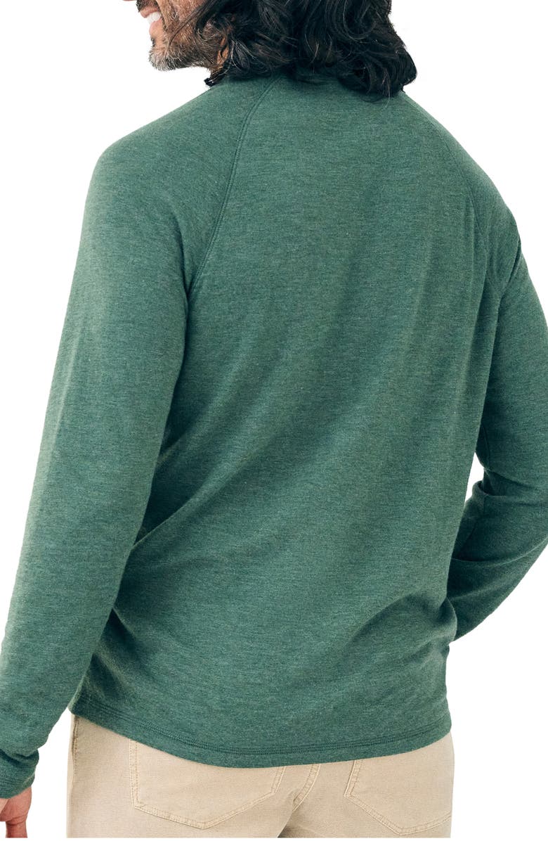 Faherty Cloud Long Sleeve Henley, Alternate, color, Deep Fern Heather
