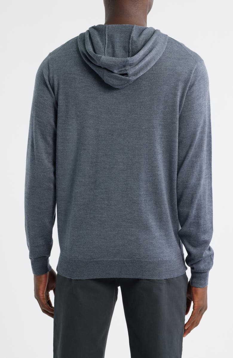 Peter Millar Autumn Crest Merino Wool Blend Hooded Sweater, Alternate, color, Charcoal