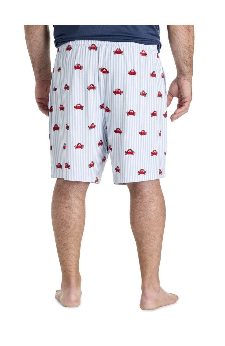Harbor Bay by DXL Big & Tall Crab Printed Lounge Shorts, Alternate, color, Blue Stripe
