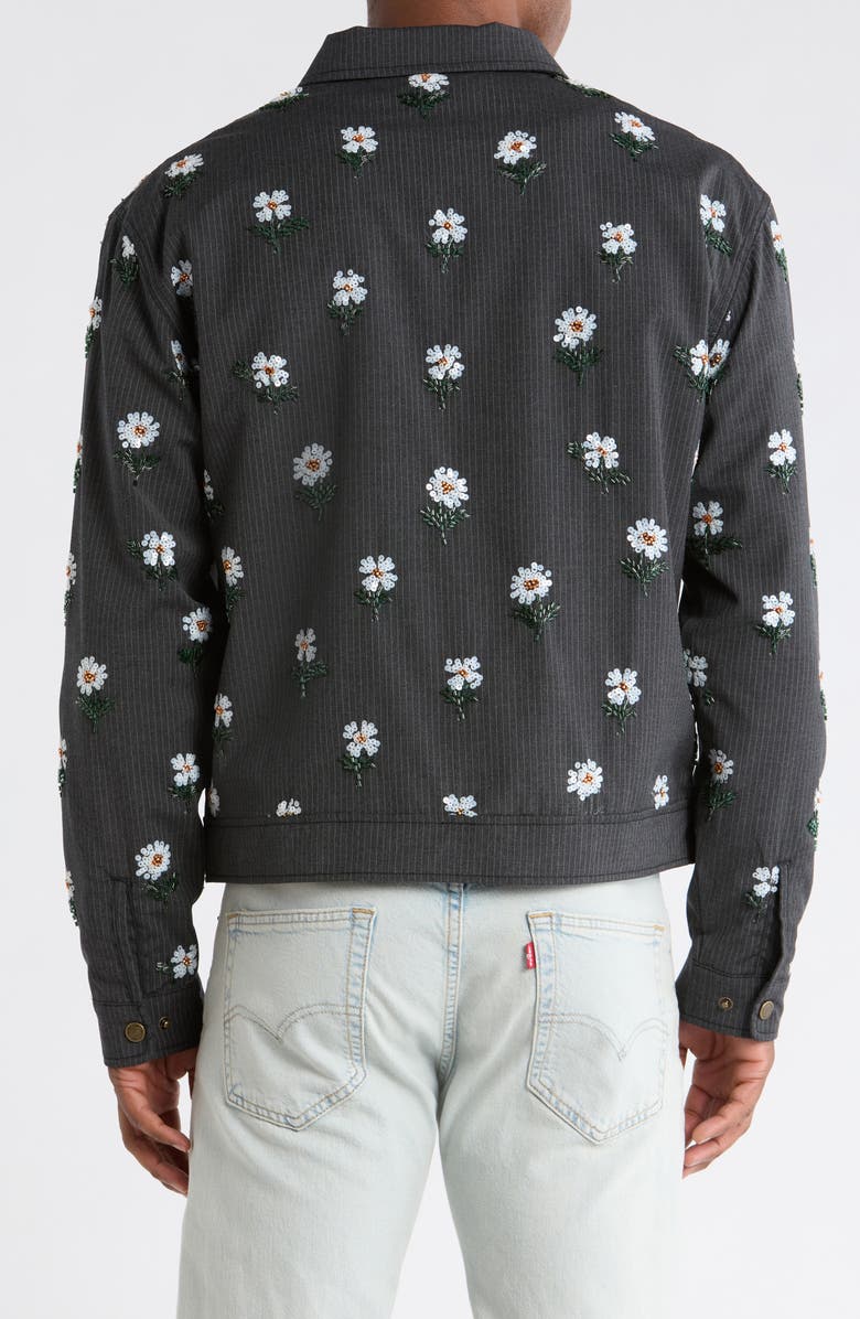 HONOR THE GIFT Floral Sequin Pinstripe Jacket, Alternate, color, Black