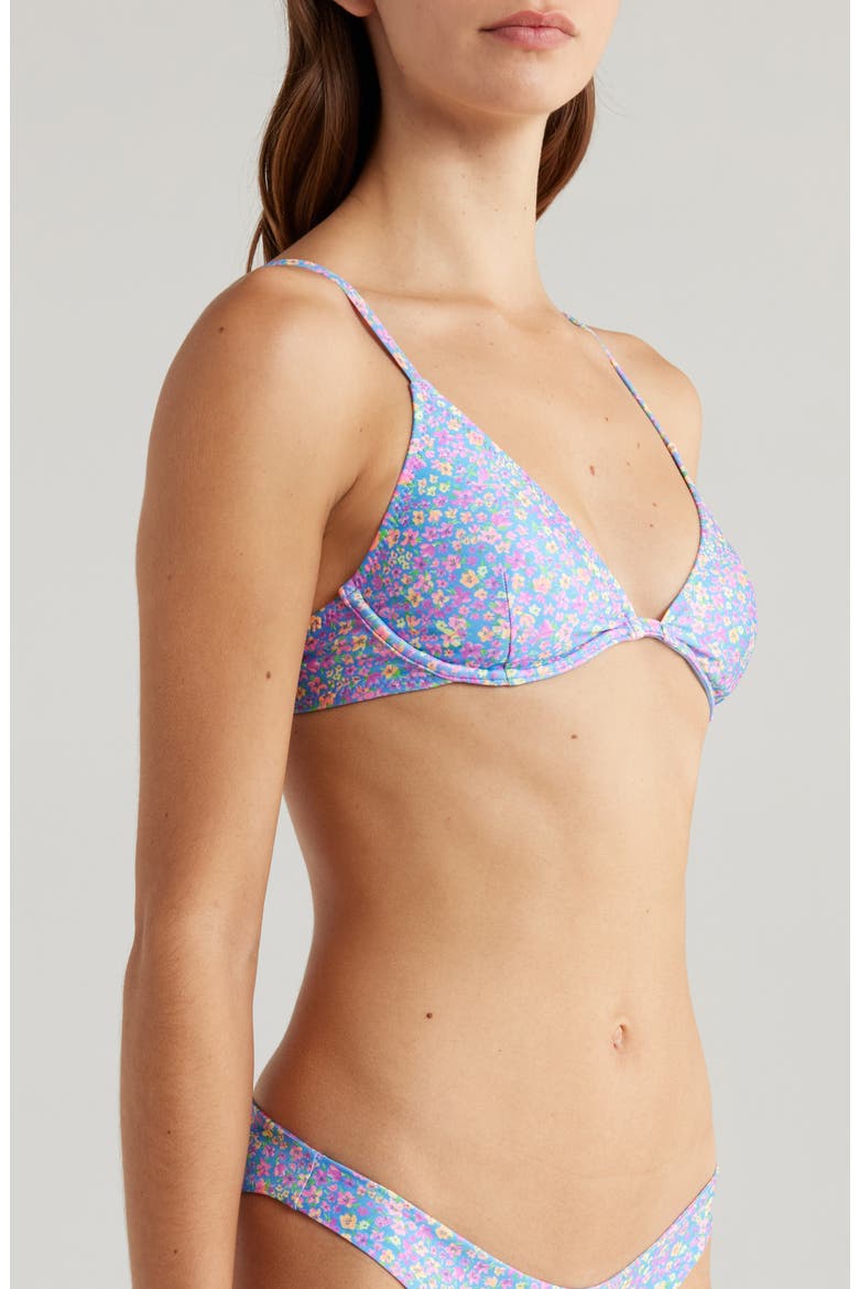 Underwire Triangle Bikini Top, Alternate, color, BUBBLEGUM BLOSSOM
