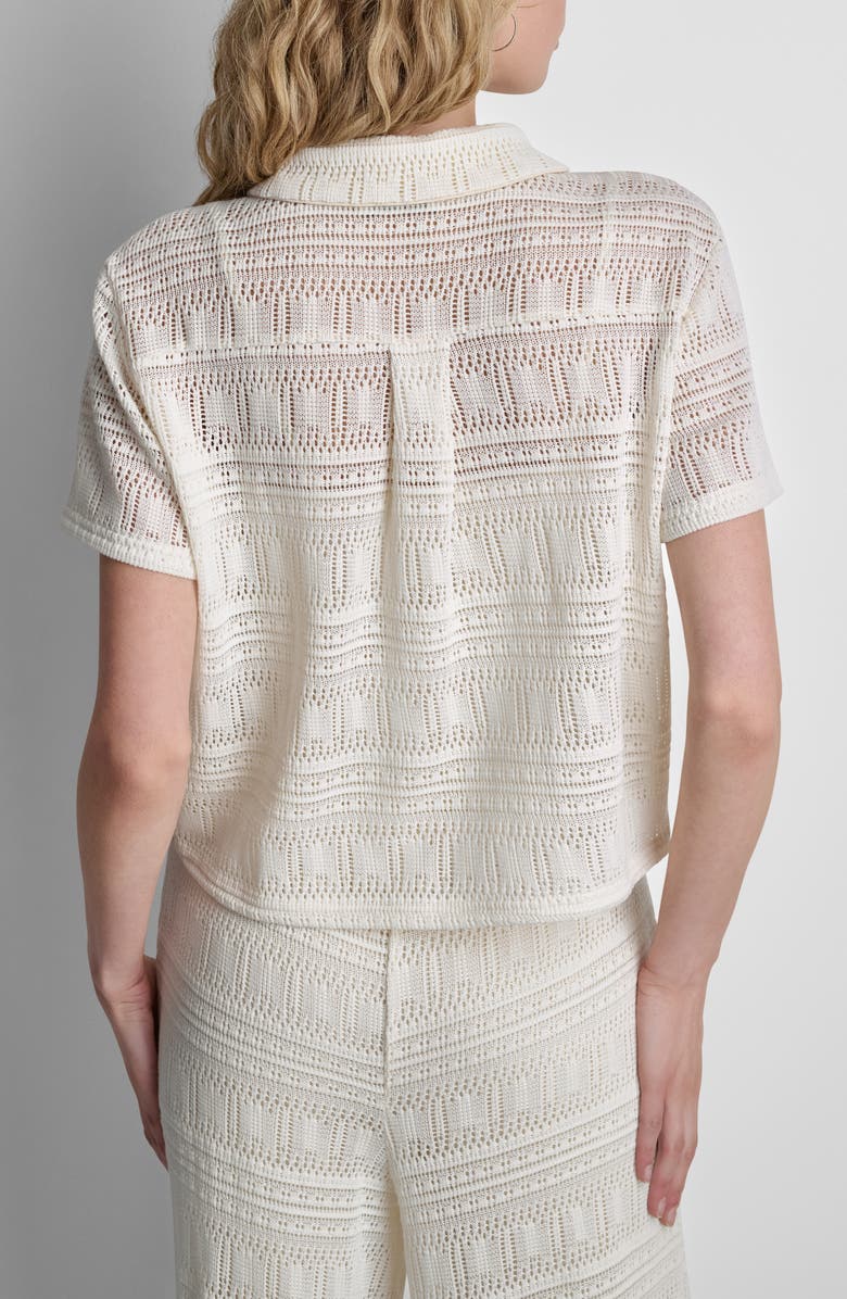 DKNY Open Stitch Button-Up Shirt, Alternate, color, Coconut