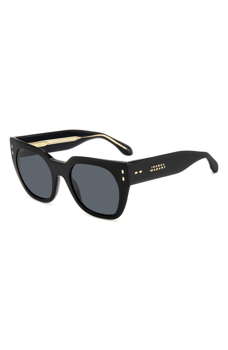 Isabel Marant 53mm Square Sunglasses, Alternate, color, Black