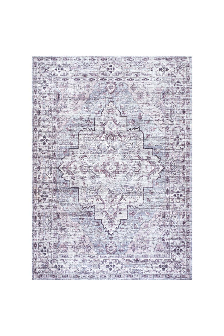 Didim Boho Medallion Machine-Washable Area Rug, Alternate, color, Gray/Purple