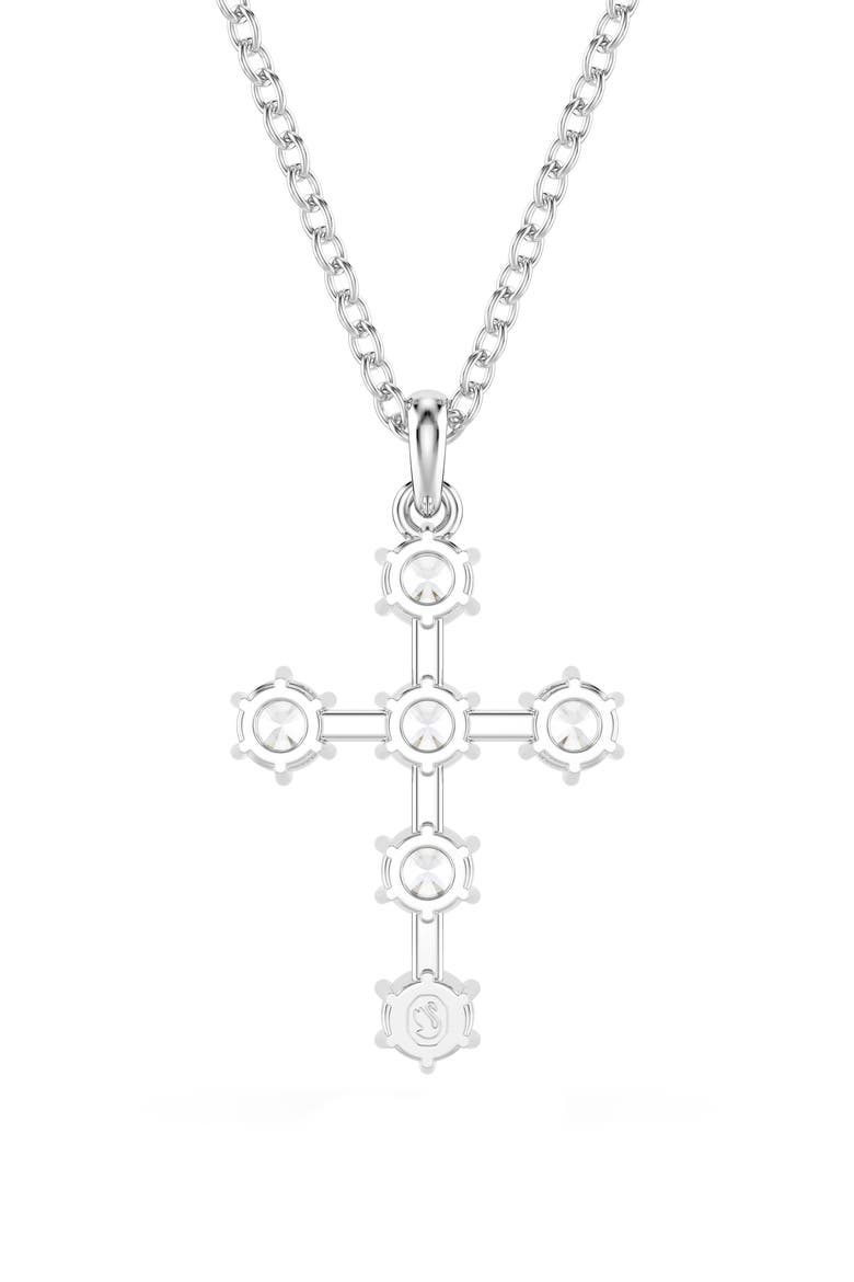 Insigne Cross Pendant Necklace, Alternate, color, WHITE/ SILVER