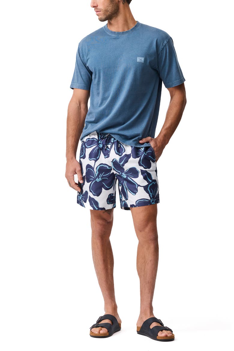 Broadford Floral Swim Trunks, Alternate, color, MARINE